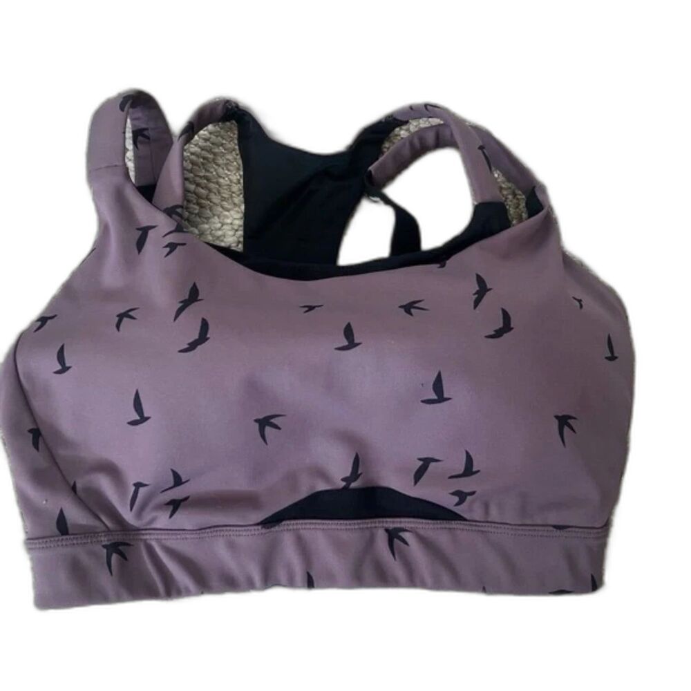 NEW Oiselle Queen Sports 34D Bra Running Dailed up Aura Birds